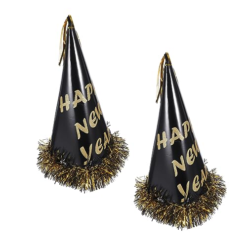 ibasenice 2 Stück Geburtstag Weihnachten Gold Neujahrsfeier Hut Silvester Partyhüte Partygeschenke Für Das Neue Jahr Neujahrspartyzubehör Kopfbedeckungen Für Die Neujahrsparty Black Papier von ibasenice