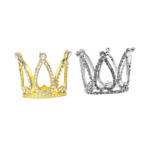 ibasenice 2 Stück Geburtstagskrone Torten Dekorationen Glitzernde Tiara für Kuchenverzierung Krone für Geburtstagsfeiern und Besondere Anlässe von ibasenice
