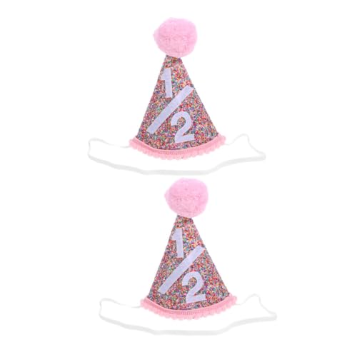 ibasenice 2 Stück Glitzer Geburtstagskrone Hut Haarband für Foto Requisiten für Babyfeiern und Halbgeburtstagsfeiern Entzückendes Design für Unvergessliche von ibasenice