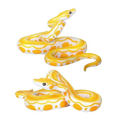 ibasenice 2 Stück Goldenes Python- Halloween Dekoration Halloween-Dekoration Schlangenfigur plastikschlangen Schlangen-Simulation Tiermodell aus Plastik Schlangenspielzeug PVC von ibasenice