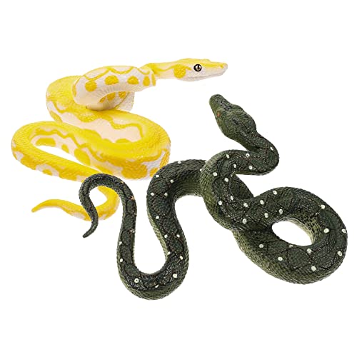 ibasenice 2 Stück Goldenes Python-Modell Schlangen für kinderspielzeug Toys hühner gefälschte Tierfiguren realistische Tierfiguren Plastik von ibasenice