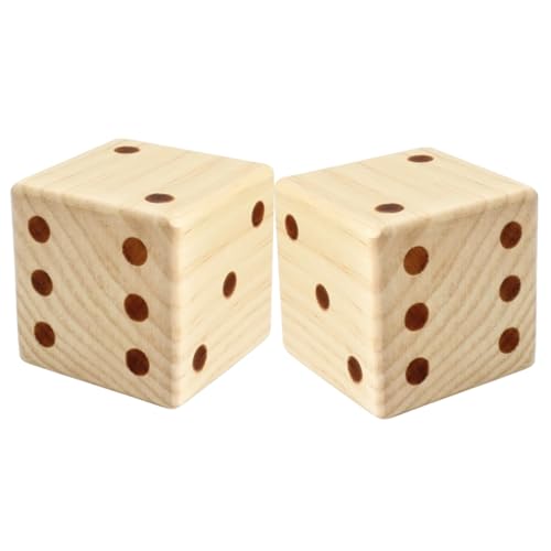 ibasenice 2 Stück Große Holzwürfel Pokerwürfel Brettspiel Miniwürfel Spiele Für Draußen Für Zuhause Große Rasenspiele Trinkwürfel Q Less Spiel Wortwürfel Outsmarted von ibasenice