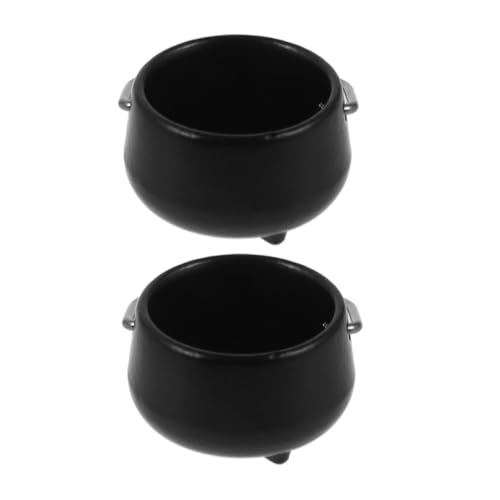 ibasenice 2 Stück Hängender Kessel für Halloween Mini Küche Outdoor Dekoration Detailreiche Miniaturküche Zubehör von ibasenice