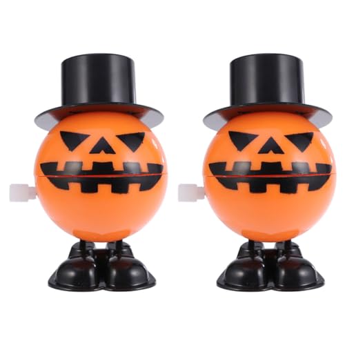 ibasenice 2 Stück Halloween-Aufziehspielzeug Halloween Horror Halloween grusel Halloween süsichkeiten streudekor Halloween Halloween- -Requisiten Springendes Plastik Orange von ibasenice