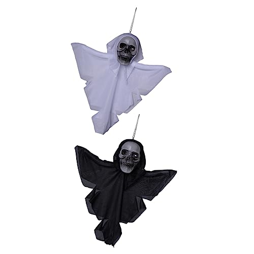 ibasenice 2 Stück Halloween-gruseliger Geist Halloween-skelettgeist Hängende Geisterdekoration Aufkleber Halloween-geisterfigur Beängstigend Dekoration Halloween Zombie-partyzubehör Plastik von ibasenice
