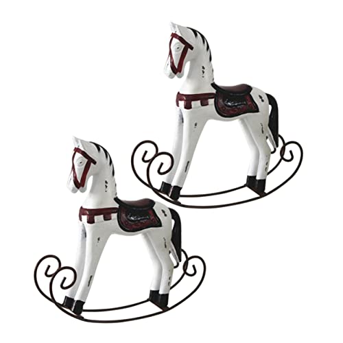 ibasenice 2 Stück Handgefertigtes Holz Schaukelpferd Weiß Vintage Desktop Deko Kreatives Rocking Horse Design Sicheres Holzhandwerk Geschenkidee für und Büro ibasenice 2 Stück Handgefertigtes Holz Schaukelpferd Weiß Vintage Desktop Deko Kreatives Rocking Horse Design Sicheres Holzhandwerk Geschenkidee für und Büro von ibasenice