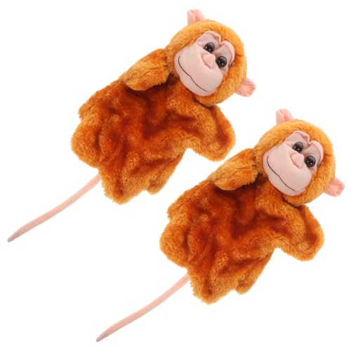 ibasenice 2 Stück Handpuppe Früherziehung Für Babys Kuscheltiere Für Affen Kuscheltier Plüsch Handpuppe Tiere Kinderpuppen Schokolade von ibasenice