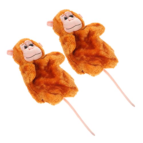 ibasenice 2 Stück Handpuppe Früherziehung Kleine Handpuppe Handpuppen Für Dekoratives Handpuppenspielzeug Tiere Handpuppe Puppenspielzeug Für Chocolate Plüsch von ibasenice
