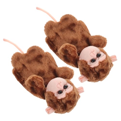ibasenice 2 Stück Handpuppe Früherziehung Puppe B Kuscheltiere Für Babys Für Babys Affenbabys Puppen Kuscheltier Kinderpuppen Kaffee Plüsch von ibasenice