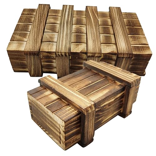 ibasenice 2 Stück Holzrätselbox Teilig mit Geheimfach Puzzle für Montessori Inspiriert Sichere Holzmaterialien Kombinierte für Teenager und Kognitive Herausforderungsspielzeug von ibasenice