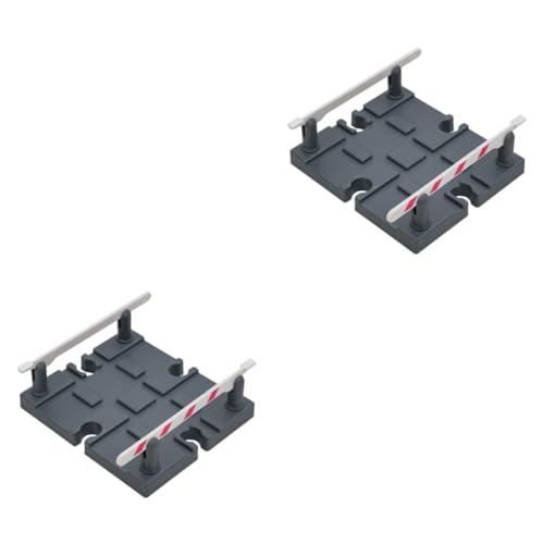 ibasenice 2 Stück Holzschienen Zubehör Vorgetäuschtes Modell Vorgetäuschte Barrikade Spielzeug Eisenbahn Barrikade Modell Autotransport Spielzeug Barrikade Modell Für Spiele Zug von ibasenice
