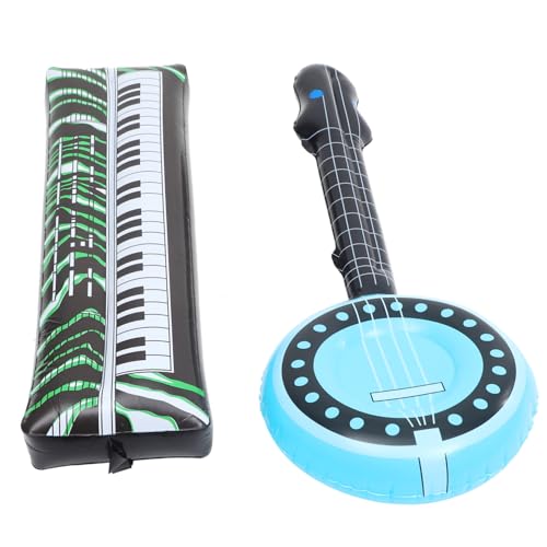 ibasenice 2 Stück Instrumente Banjo Musical Musik aufblasbar Band aufblasbares keyboard Wiederverwendbares aufblasbares Instrument Aufblasbares Musikinstrument Bühnenrequisiten PVC von ibasenice