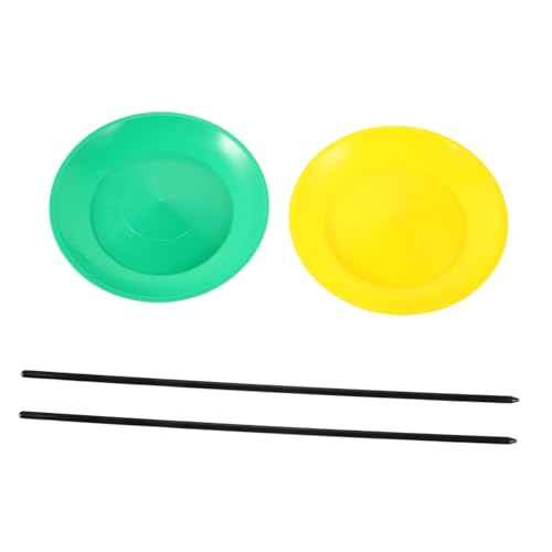 ibasenice 2stücke Jonglierplatten Set Für Bunte Plates Mit Stöcken Für -Tricks Und Geschicklichkeitsentwicklung Partyunterhaltung Und Lernspielzeug von ibasenice