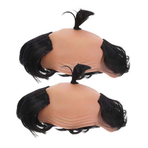 ibasenice 2 Stück Kahle Kriegerperücke Lustiges Kahles Haarteil Glatze-Krieger-haarteil Lustige Haarperücken Cosplay-versorgung Kostüm Lustige Perücken Lustige Perücken Für Party Vinyl von ibasenice
