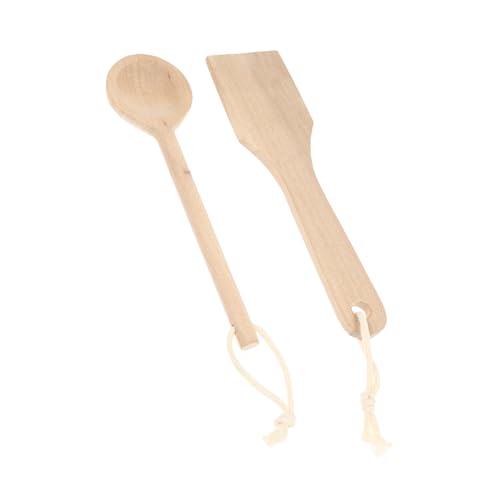 ibasenice Interaktives Küchenspielzeug-Set Aus Holz (2er-Pack) – Schaufel-löffel-Spielzeug Für Kinder – Sichere Glatte Kanten – Perfekt Für Rollenspiele Und Lernen von ibasenice