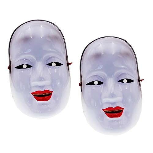ibasenice 2 Stück Maske Leistung Make-up-Party-Requisiten Cosplay-Aktivitätsstütze Prajna-Performance-Requisiten Plastik Weiß von ibasenice