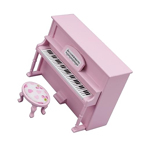 ibasenice 2 Stück Mikroszenenverzierungen Modell Kleiner Klavierhocker Miniatur-Klavierornament kleines Klaviermodell Miniatur-Klavierhocker Miniatur-Klaviermodell Holz Rosa von ibasenice
