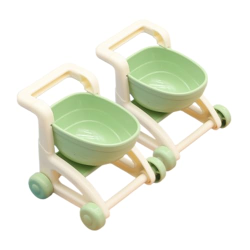 ibasenice 2 Stück Mini Einkaufswagen Mini Lebensmittelwagen Einkaufswagen Mini Wagen Puppenhaus Miniaturen Miniatur Einkaufswagen Einkaufswagen Für Kleinkinder 1–3 Pe Hellgrün von ibasenice