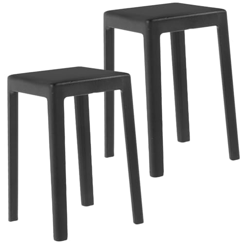 ibasenice 2 Stück Mini-Hockerstuhl Puppe Bausatz bastelset basteln für Miniaturstuhl gartendeko ziernieten Micro Miniatur-Hocker- Möbelmodell Plastik Black von ibasenice