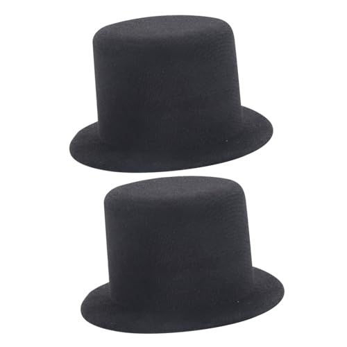 ibasenice 2 Stück Mini-Hut Teehüte für Frauen Miniaturhüte Mini-Zylinder DIY Tops Hut Kappe bastelsets für Party für Party Sachen Mini-Hüte Partygeschenke Stoff Black von ibasenice