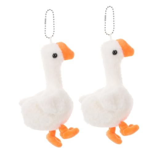 ibasenice 2 Stück Mini Kuscheltiere Gans Plüschspielzeug Sanft und Langlebig Schlüsselanhänger Charm für Rucksack Handy Karneval Party Geschenk von ibasenice