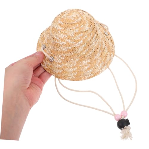 ibasenice 2 Stück Mini Strohhut Handgefertigter Geflochtener Puppenhut Dekoratives DIY Accessoire für Puppen Bauernhof Stil Modisches Vielseitiger Sommerhut von ibasenice