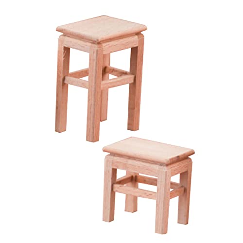 ibasenice 2 Stück Mini-holzsitz Holzverzierung Mini Kleiner Sitz Miniatur-stuhlfiguren Kleine Holzmöbel Bambus von ibasenice