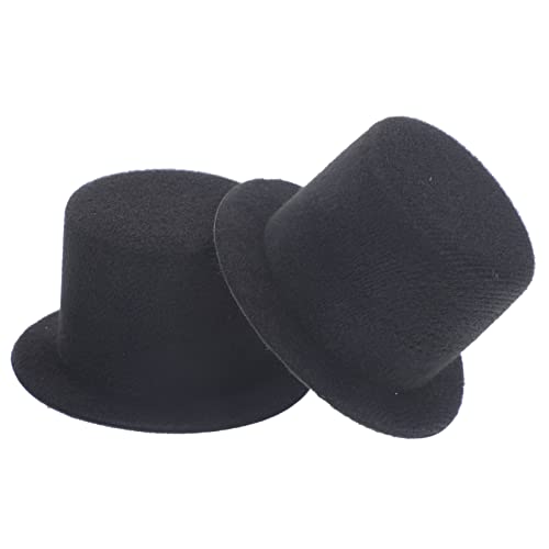 ibasenice 2 Stück Miniatur Mini Hüte für Puppen Handgefertigte DIY Bastel Hutköpfe aus Schwarzem Filz Leichte Vielseitige Dekoration für Puppen Haustiere Cosplay und von ibasenice