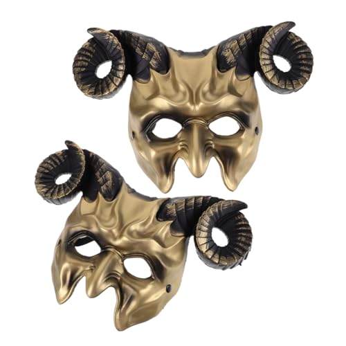 ibasenice 2 Stück Ox Horn Maske Halbgesichtsmaske für Halloween Karneval Teufel Kostüm Atmungsaktiv Leicht Bequem für Festival und Cosplay ibasenice 2 Stück Ox Horn Maske Halbgesichtsmaske für Halloween Karneval Teufel Kostüm Atmungsaktiv Leicht Bequem für Festival und Cosplay von ibasenice