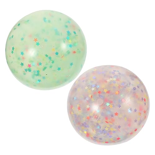 ibasenice 2 Stück Pailletten Relief Bälle Hüpfbälle Für Erwachsene Kinderspielzeug Relief Großspielzeug Goodies Taschenfüller Entlüftungsbälle Für Erwachsene Entspannende von ibasenice