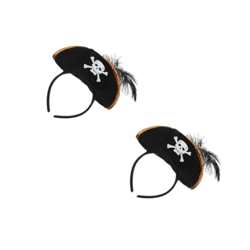 ibasenice 2 Stück Piraten Haarreif Halloween Kostüm Muster Piratenhut Stirnband Cosplay Zubehör für Mottopartys und Bühnenauftritte aus Hochwertigem Vliesstoff von ibasenice