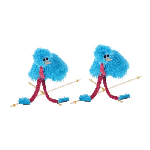 ibasenice 2 Stück Plüsch-strauß Marionetten Puppen mit Ziehschnur Weiches Kuscheltier Vogel-handpuppe für Fördert Feinmotorik und Kreativität für Puppentheater und Interaktives Spiel von ibasenice