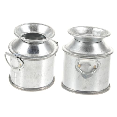 ibasenice 2 Stück Puppenhaus Blecheimer klein Milchkännchen winzig Krug bastelzeug bastelmaterial bastel Materialien Miniatur-Eimer-Ornament Miniaturhauszubehör Metall Silver ibasenice 2 Stück Puppenhaus Blecheimer klein Milchkännchen winzig Krug bastelzeug bastelmaterial bastel Materialien Miniatur-Eimer-Ornament Miniaturhauszubehör Metall Silver von ibasenice