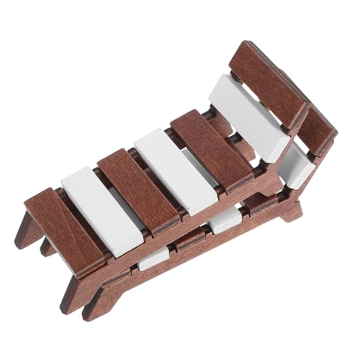 ibasenice 2 Stück Puppenhaus Mini Zubehör Lese Strandstuhl Mini Möbel Dekoration Lounge Sessel Miniatur Möbel Modell Ornament Figur Hellbraun von ibasenice