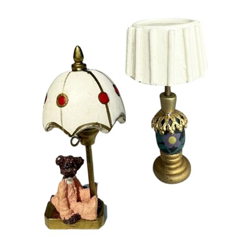 ibasenice 2 Stück Puppenhaus Tischlampen Miniatur mit und Weißem Schirm Kompakte Nachtlichter für Puppenstube Schlafzimmer Wohnzimmer Dekorative Miniaturbeleuchtung für Sammler ibasenice 2 Stück Puppenhaus Tischlampen Miniatur mit und Weißem Schirm Kompakte Nachtlichter für Puppenstube Schlafzimmer Wohnzimmer Dekorative Miniaturbeleuchtung für Sammler von ibasenice