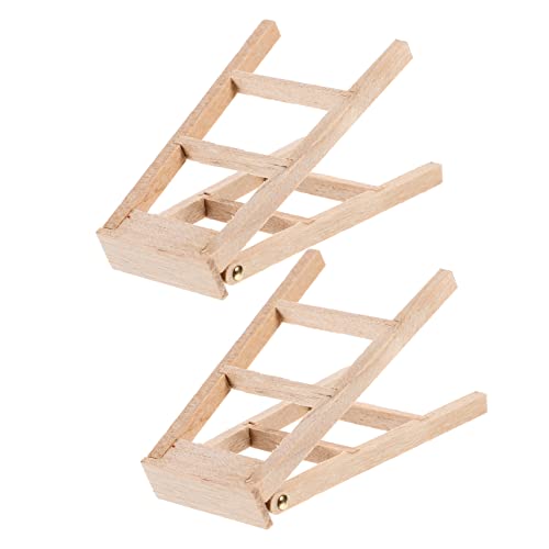 ibasenice 2 Stück Miniatur-fischgrätenleiter Aus Holz Für Mini- Mini-Spielzeug-stufenleitern von ibasenice