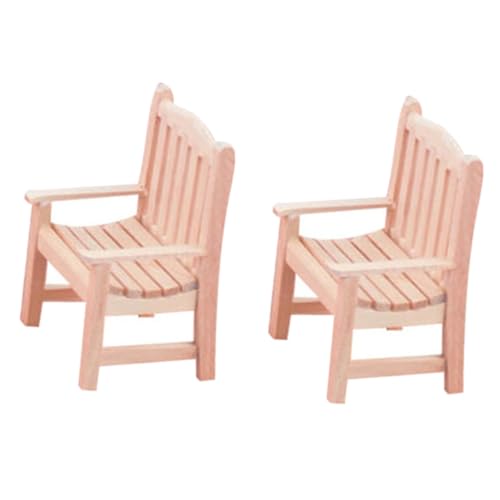 ibasenice 2 Stück Puppenhausmöbel Bausatz Zweisitzer-Sofa Ästhetisch Mini Für Kindersessel Kinderspielzeug Puppenhaus-stuhlverzierung Kinderversorgung Hölzern von ibasenice