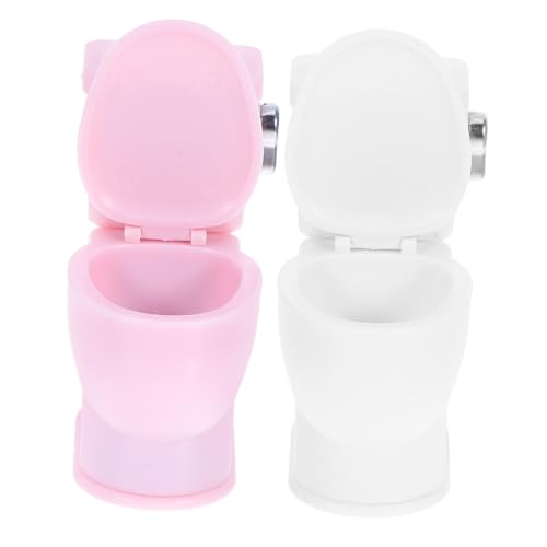 ibasenice 2stücke Miniaturtoilette Für Puppenhaus Winzige Badezimmermöbel Aus Kunststoff Realistische Minitoilette Puppenhausdekor Zarte Toilettendekore Spielzeug Für Rollenspiele von ibasenice
