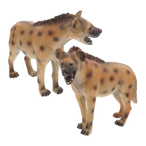 ibasenice 2 Stück Realistische Hyänen Figur aus Robustem Kunststoff Lernspielzeug für Wildlife Kenntnissen und Interaktivem Spielspaß von ibasenice