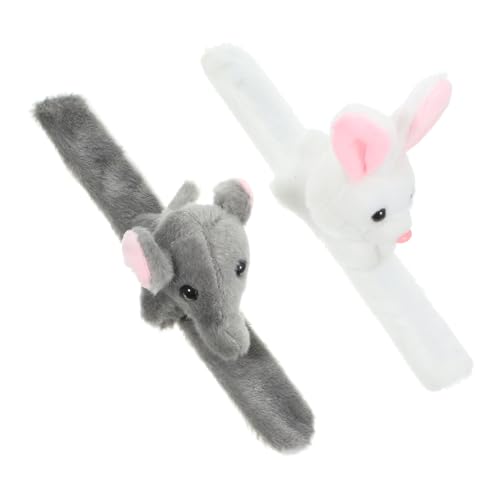 ibasenice 2 Stück Schlagarmband Tiere Animal-slap-armbänder Pinata-füller Plüsch Aufkleber Für Tierische Schnappbänder Schlagringe Dekorative Schlagarmbänder Pp Baumwolle von ibasenice