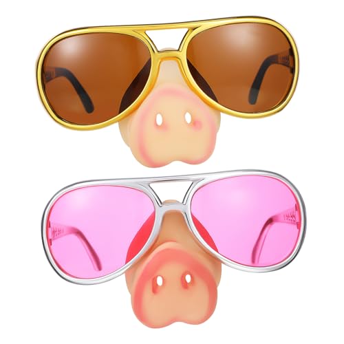 ibasenice 2 Stück Schweinernasenspielzeugbrille Halloween-party-accessoire Lustige Brille Zubehör Gefälschte Kinderbrille Halloween-party-brille Verkleiden Kostümnase Plastik von ibasenice