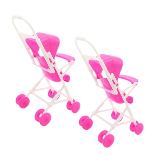 ibasenice 2 Stück Simulation Kinderwagen Partyspiele Kinderwagen Puppenhausmöbel Puppenwagen Modell Simulation Puppenwagen Puppenauto Zappelpuppen Lebensechte Puppe Rosy Plastic von ibasenice