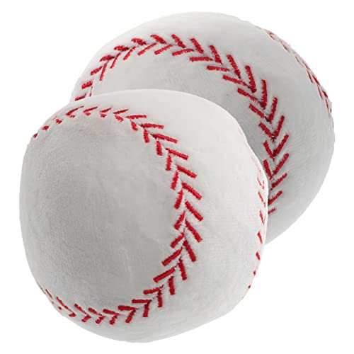 ibasenice 2 Stück Simulation Plüsch-Baseball Plüsch-Baseball- Gefülltes Plüsch-baseballkissen Kleines Wurfkissen Kissen Kuscheln Kissen Umarmen Sportballspielzeug Kurzer Plüsch von ibasenice