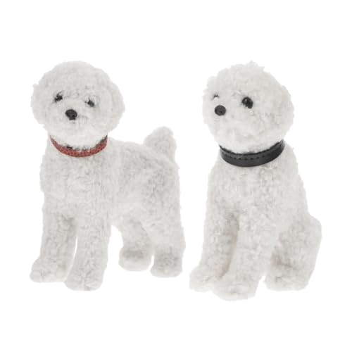 ibasenice 2 Stück Simulationswelpe für kinderspielzeug weihnsgeschenke spielzeuge weihnachsgeschenk Spielzeughund mit realistischer Figur Hundefigur Plastik Weiß von ibasenice