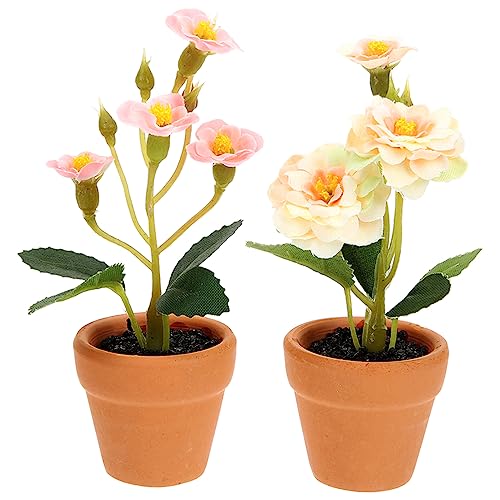 ibasenice Miniatur Topfpflanzen Künstliche Blumentopf Bonsai Set Szene für Spielen von ibasenice