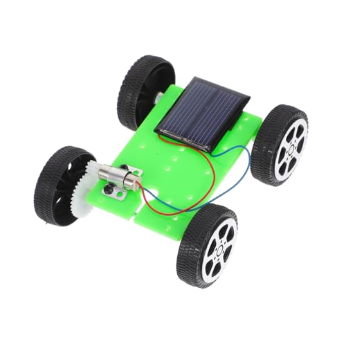 ibasenice 2 Stück Solarauto Wissenschaftsprojekt-Kit solarbetriebenes Fahrzeug Solar-DIY-Automodell Solarwissenschaftliche Explorationskomponente DIY-Experimente Lehrstütze Plastik Grün von ibasenice