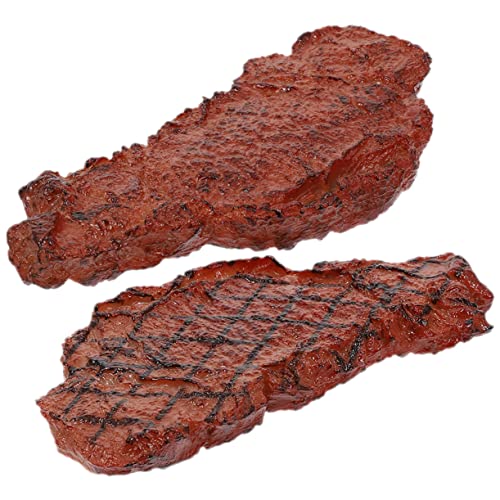 ibasenice 2 Stück Gefälschte Steak-Dekorationen Für Jungen Und Mädchen Küche Rollenspiel Lebensmittel Kunststoff Simulation Steak Spielzeug Home-Office- von ibasenice