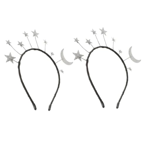 ibasenice 2 Stück Stern Stirnband Bandana Mond Geburtstags Kopfbedeckung Stern Geburtstagskrone Gelb Lustige Kopfbedeckung Stern Haarband Mit Diamanten Glitzer Stern Geburtstags von ibasenice