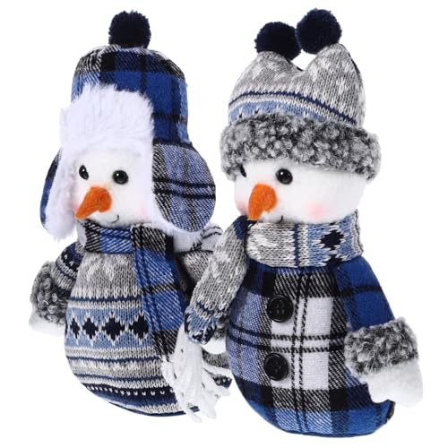 ibasenice 2 Stück Stoffpuppen Schneemann Deko-Ornamente Schneemann Plüschpuppe Weihnachtliche Tischdekoration Weihnachtsdekoration Figur Schneemann Aus Schaum Schneemanndekorationen Blue von ibasenice