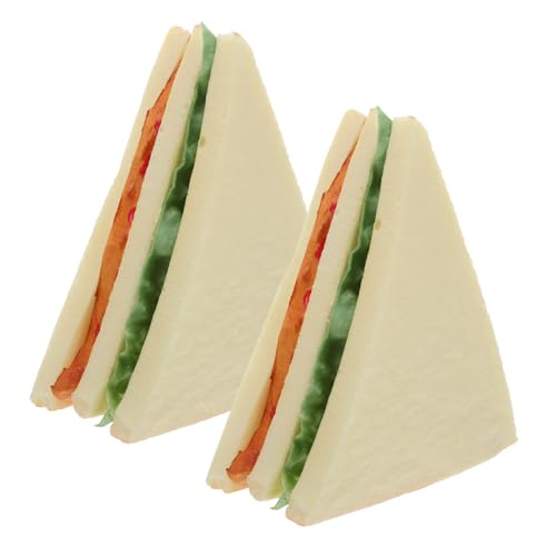 ibasenice 2 Stück Teiliges Künstliches Sandwichbrot Langlebige Realistische Täuschend Echte Brotscheiben Vielseitige Küchen und Food Dekoration Hygienische Detailgetreue Fake Brot Modelle von ibasenice